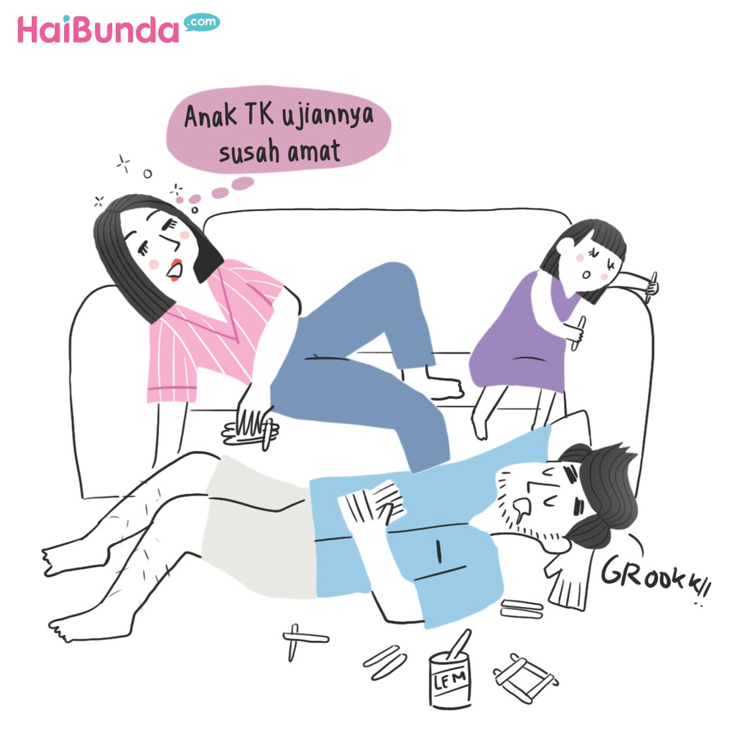 Beginilah drama saat anak harus ujian dari rumah karena pandemi corona. Bunda jadi ikut mumet.