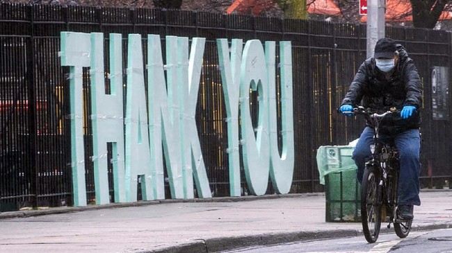 FOTO: Geliat Sepeda di Tengah Lockdown New York