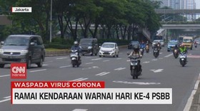 VIDEO: Ramai Kendaraan Warnai Hari Keempat PSBB di Jakarta
