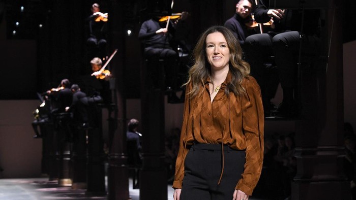 PARIS, FRANCE - JANUARY 21: Clare Waight Keller on the runway for the finale of the Givenchy Haute Couture Spring/Summer 2020 show as part of Paris Fashion Week on January 21, 2020 in Paris, France. (Photo by Pascal Le Segretain/Getty Images)