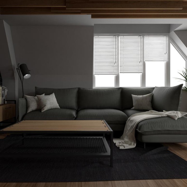 Warna abu-abu dan hitam menjadi warna utama di gaya rumah ini, Bun. Namun, kita tetap bisa menambahkan warna putih di dinding dan cokelat untuk furnitur seperti meja. (Foto: iStock)