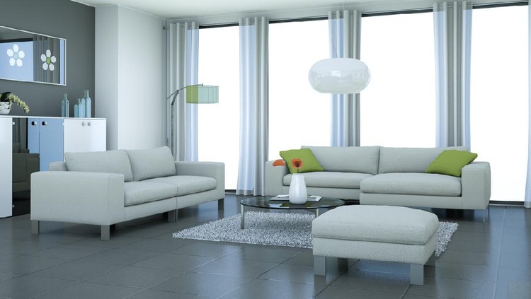 modern white skandinavian interior design living room 3d Illustration