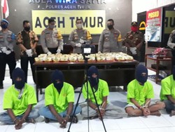 Simpan Sabu 45 Kg di Tambak, 5 Nelayan Aceh Timur Ditangkap Polisi