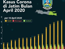 Grafik Data Kasus Corona di Jatim Selama April 2020