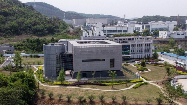 An aerial view shows the P4 laboratory at the Wuhan Institute of Virology in Wuhan in China's central Hubei province on April 17, 2020. - The P4 epidemiological laboratory was built in co-operation with French bio-industrial firm Institut Merieux and the Chinese Academy of Sciences. The facility is among a handful of labs around the world cleared to handle Class 4 pathogens (P4) - dangerous viruses that pose a high risk of person-to-person transmission. (Photo by Hector RETAMAL / AFP)