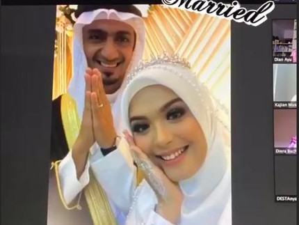 7 Foto Pernikahan Vebby Palwinta & Razi Bawazier, Para Artis Kondangan Virtual