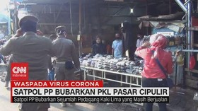 VIDEO: Terapkan PSBB, Satpol PP Bubarkan PKL Pasar Cipulir