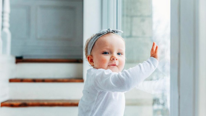 Happy baby girl. Happy little princess.