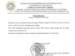 RS Unair Kehabisan Kit Reagen untuk Tes Swab Corona