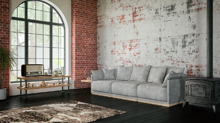 Loft room with cozy design
