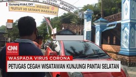 VIDEO: Petugas Cegah Wisatawan Kunjungi Pantai Selatan