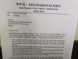 Surat Edaran RW di Kota Malang Tolak Tenaga Medis Ngekos Bikin Heboh