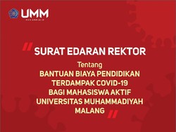 Mahasiswa UMM Dapat Bantuan Biaya Pendidikan Saat Pandemi Corona