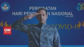 VIDEO: Nadiem Makarim Ikuti Upacara Hardiknas Secara Virtual