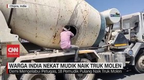 VIDEO: Warga India Nekat Mudik Naik Truk Molen