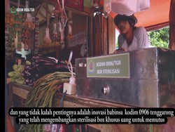 Tangkal Corona, Personel TNI di Tenggarong Ini Ciptakan Box Sterilisasi Uang