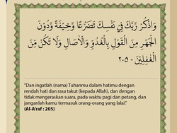 Surat Al-Araf 205 : Ingatlah Nama Tuhanmu dengan Tidak Mengeraskan Suara