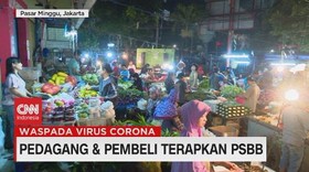 VIDEO: Pedagang & Pembeli di Pasar Minggu Terapkan PSBB