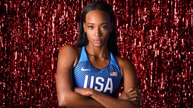WEST HOLLYWOOD, CALIFORNIA - NOVEMBER 19: Track & field athlete Dalilah Muhammad poses for a portrait during the Team USA Tokyo 2020 Olympics shoot on November 19, 2019 in West Hollywood, California.   Harry How/Getty Images/AFP