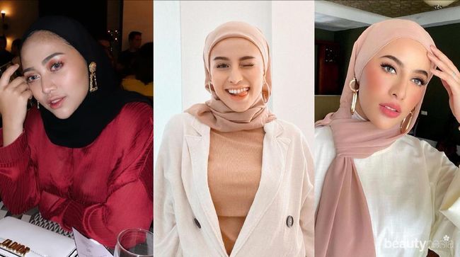  Gaya  5 Influencer Hijabers  yang Tetap Pede Pakai Anting 