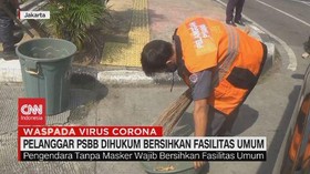 VIDEO: Pelanggar PSBB Dihukum Bersihkan Fasilitas Umum