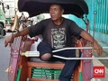 Kisah Tukang Becak Satu Kaki Mengais Rezeki di Tengah Pandemi
