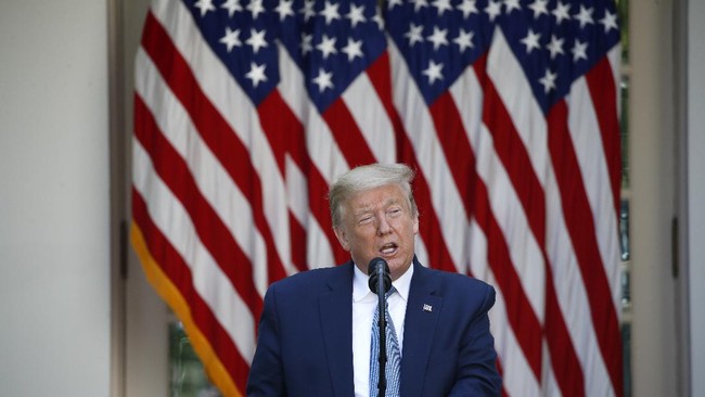 President Donald Trump speaks during a presidential recognition ceremony in the Rose Garden of the White House, Friday, May 15, 2020, in Washington. (AP Photo/Alex Brandon)
