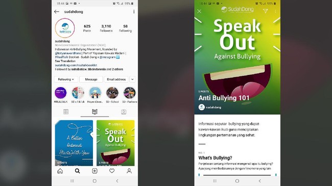 Tangkapan layar fitur Guide (Panduan) Instagram