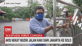 VIDEO: Aksi Nekat Mudik Jalan Kaki Dari Jakarta ke Solo