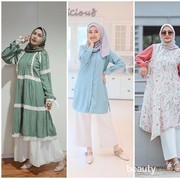 7 Inspirasi Padu Padan Tunik Buat Lebaran ala Influencer Hits