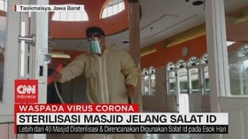 VIDEO: Sterilisasi Masjid Jelang Salat Id