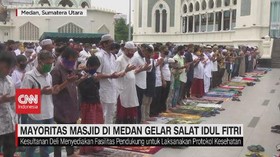 VIDEO: Mayoritas Masjid di Medan Gelar Salat Idul FItri