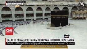VIDEO: Salat ID di Masjidil Haram Terapkan Protokol Kesehatan