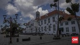 Sunyi Libur Lebaran Saat Pandemi Suasana di Kawasan Kota Tua saat hari kedua Idulfitri 1441 Hijriah, Jakarta, Senin, 25 Mei 2020. CNN Indonesia/Bisma Septalisma