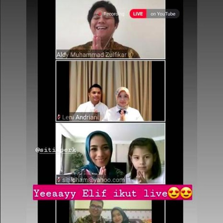 <p>5. Siti KDI   Pedangdut Siti Rahmawati alias Siti KDI dan putrinya Elif Kayla Perk memanfaatkan teknologi untuk bersilaturahmi dengan keluarga di Indonesia. Siti memang diketahui sudah menetap di Turki sejak menikah dengan Cem Junet Peerk. (Foto: Instagram @@siti_perk)</p>