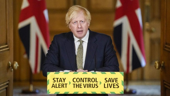 Perdana Menteri Inggris Boris Johnson Virus Corona Covid-19 (Andrew Parsons/10 Downing Street via AP)