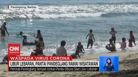 VIDEO: Libur Lebaran, Pantai Pandeglang Ramai Wisatawan