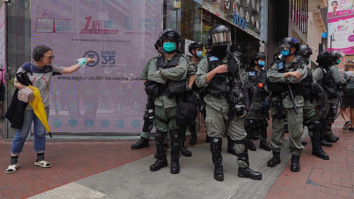FOTO: Protes RUU Lagu Kebangsaan di Hong Kong