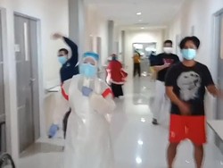 Usir Jenuh, Tenaga Medis dan Pasien Corona di Makassar Senam Maumere
