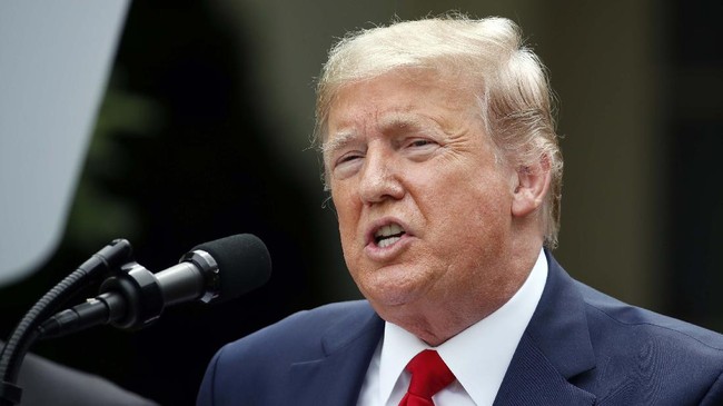 President Donald Trump speaks during a news conference in the Rose Garden of the White House, Friday, May 29, 2020, in Washington. (AP Photo/Alex Brandon)