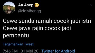 img-title Viral Cuitan Wanita Jawa Rajin Cocok Jadi Pembantu, Pria Ini Banjir Hujatan
