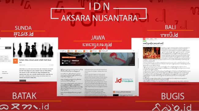 Aksara tradisional Jawa, Batak, Bali, Bugis sebagai domain internet