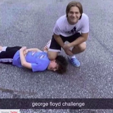 Keterlaluan, Beredar 'George Floyd Challenge' Tindih Leher Pakai Lutut