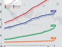 Grafik Corona di RI 5 Juni: Tren Kesembuhan Masih Menanjak