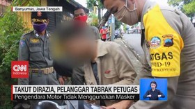 VIDEO: Takut Dirazia, Pengendara Motor Tabrak Petugas