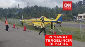 VIDEO: Pesawat Pengangkut BBM Tergelincir di Tolikara Papua