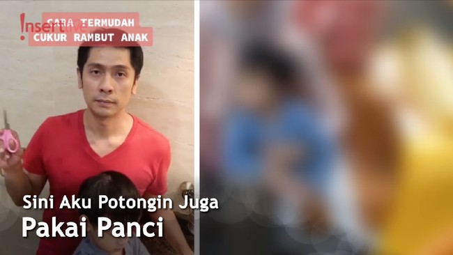 Pangkas Rambut Anaknya Menggunakan Gayung, Adi Nugroho Kena Marah Donita