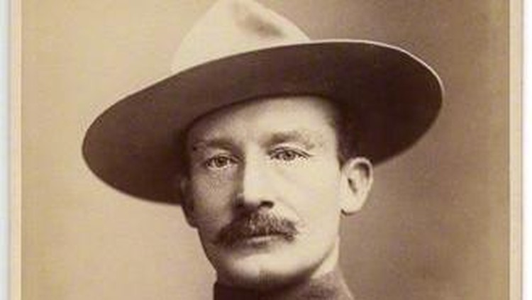 NPG x39330; Robert Stephenson Smyth Baden-Powell, 1st Baron Baden-Powell by Francis Henry Hart, for Elliott & Fry, albumen cabinet card, 1896