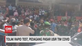 VIDEO: Tolak Rapid Test, Pedagang Pasar Usir Tim Covid