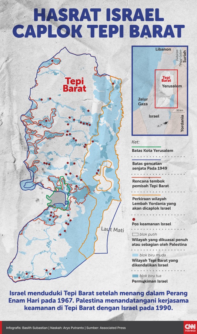 Infografis Hasrat Israel Caplok Tepi Barat
